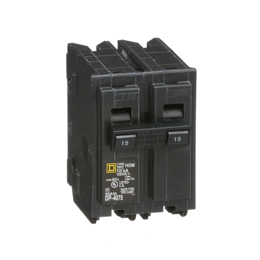 Product image for Square D HOM215 120/240 Volt 15 Amp Miniature Circuit Breaker
