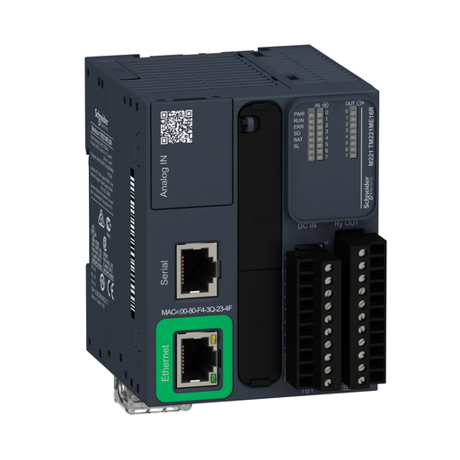 Picture of TM221ME16R - logic controller, Modicon M221, 16 IO, 8 DI, 8 DO, relay, Ethernet