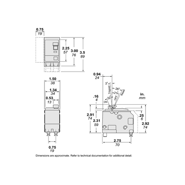 Mayer-DDS-Mini circuit breaker, QO, 100A, 2 pole, 120/240VAC, 10kA, plug in, 50 deg C-2