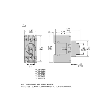 Mayer-DDS-Disconnect switch, TeSys VLS, body switch, 32A, 20HP at 480VAC, UL508, three phase, 5kA SCCR, size 1, DIN rail mount-2