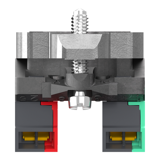 Mayer-DDS-Single contact block with body fixing collar, Harmony XB4, metal, 1 NO + 1 NC, compact push in terminals-2