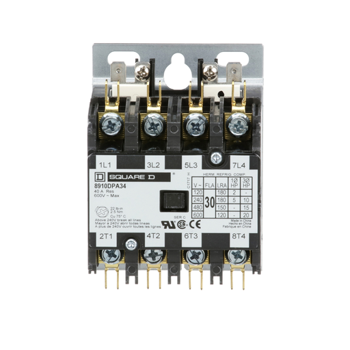 Mayer-DDS-Contactor, Definite Purpose, 30A, 4 pole, 20HP at 575VAC, 3 phase, 24/24VAC 50/60Hz coil, open-2