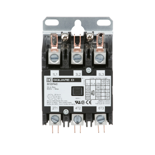 Mayer-DDS-Contactor, Definite Purpose, 40A, 3 pole, 25HP at 575VAC, 3 phase, 277VAC 60Hz coil, open-2