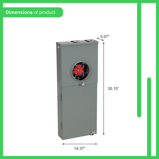 Mayer-DDS-Meter mains, QO, CSED, ringless socket, 200A, surface mount, maximum 8 spaces, 16 circuits, no bypass-2