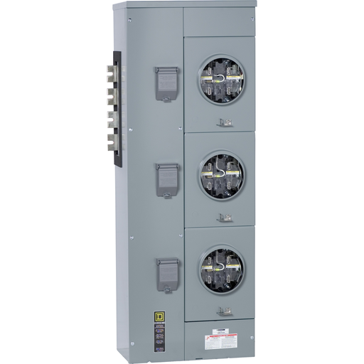 Mayer-DDS-Branch unit, EZ Meter-Pak, 225A, 3 x 5 jaw sockets, 208Y/120VAC, lever bypass, ringless, 1200A Al/Cu busbar-2