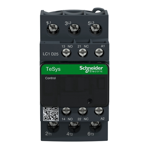Mayer-DDS-IEC contactor, TeSys Deca, nonreversing, 25A, 15HP at 480VAC, up to 100kA SCCR, 3 phase, 3 NO, 120VAC 50/60Hz coil, open-2