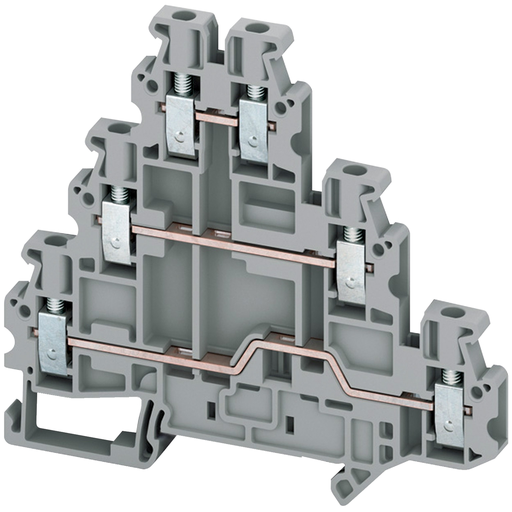 NSYTRV26T - Terminal block, Linergy TR, grey, 2.5mm2, 3 levels connected, 6 points, set of 10
