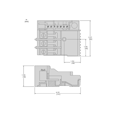 Mayer-DDS-Load center interior, QO, mounting base, 3 phase, 3 spaces, 60A main lugs, OEM-2