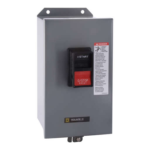 Mayer-DDS-Manual starter, integral horsepower, NEMA M1, 600VAC, 2 pole, 3HP at 230VAC, 1 phase, no indicator, NEMA 12-1