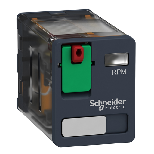 Mayer-DDS-plug-in relay, Harmony electromechanical relays, 15A, 2CO, lockable test button, 24V AC-1