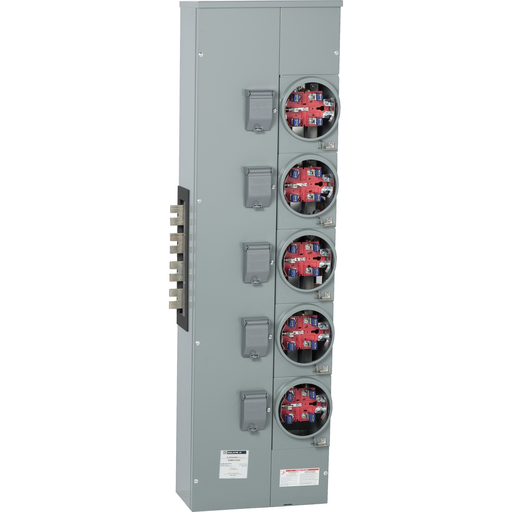 Mayer-DDS-Branch unit, EZ Meter-Pak, 225A, 5 x 5 jaw sockets, 208Y/120VAC, no bypass, ringless, 1200A Al/Cu busbar-2