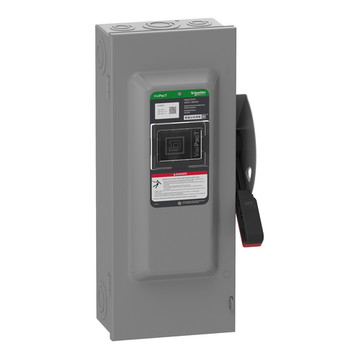 VH323N - Safety switch, VisiPacT, heavy duty, fused, viewing window, NEMA 1, 240V, 100A, 3 pole, neutral installed