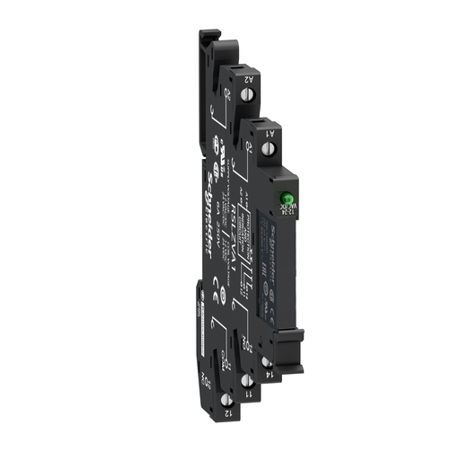 RSL1PVBU - slim interface relay, Harmony Electromechanical Relays, pre assembled, 6A, 1CO, with LED, screw connec to rs, 24V AC/DC