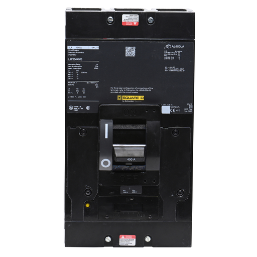 Mayer-DDS-Circuit breaker, LA, 400A, 3 pole, 600VAC, 22kA, 250VDC, 10kA, lugs, thermal magnetic, short handle-2