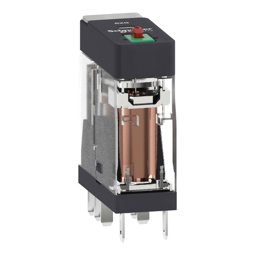 Mayer-DDS-interface plug in relay, Harmony Electromechanical Relays, 5A, 2CO, lockable test but to n, 120V AC-2