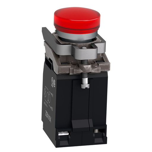 Mayer-DDS-Pilot light, Harmony XB4, metal, red, 22mm, plain lens with BA9s bulb, 110...120V AC-2