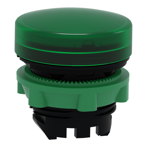 Mayer-DDS-Head for pilot light, Harmony XB5, plastic, green, 22mm, plain lens, BA9s base fitting-2