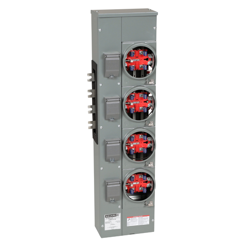 Mayer-DDS-Branch unit, EZ Meter-Pak, 125A, 4 x 5 jaw sockets, 208Y/120VAC, no bypass, ringless, 1200A Al/Cu busbar-2