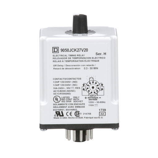Mayer-DDS-Timer, Harmony 9050 JCK, off delay, adjustable time, 0.3 to 30 minutes, 10A, 240V AC, 120V AC/110V DC-2