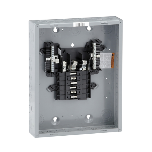QO312L125G - Load center, QO, 3 phase, 12 spaces, 12 circuits, 125A fixed main lugs, NEMA1, gnd bar, UL