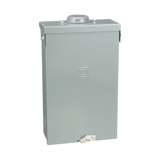 Picture of HOM48L125GRB - Load center, Homeline, 1 phase, 4 spaces, 8 circuits, 125A fixed main lugs, NEMA3R, gnd bar