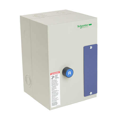 Mayer-DDS-IEC Starter, TeSys LE1, full voltage non reversing, unfused, 18A, 5HP at 460VAC, 120VAC 50/60Hz coil, NEMA 1-1