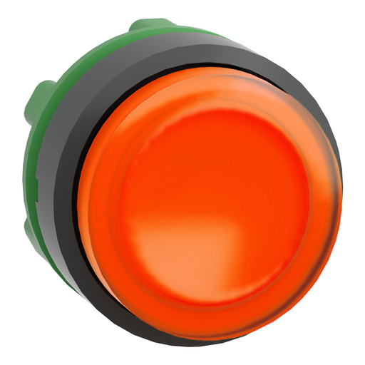 Picture of ZB5AW153 - Head for illuminated push button, Harmony XB5, orange projecting, 22mm, universal LED, spring return, unmarked