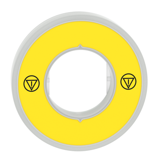 Mayer-DDS-Illuminated unmarked legend ring, Harmony XB5, 60mm, plastic, yellow, red fixed integral LED, 110...120V AC-2