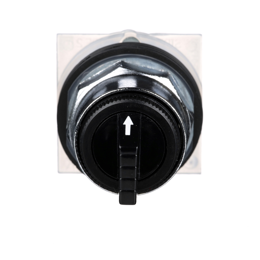Mayer-DDS-30mm Push Button, Type K, selector switch, 3 position, B cam, spring return both sides to center, black knob-2