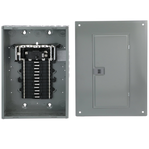 Mayer-DDS-Load center, QO, 1 phase, 24 spaces, 34 circuits, 100A convertible main breaker, PoN, NEMA1, combo cover-2
