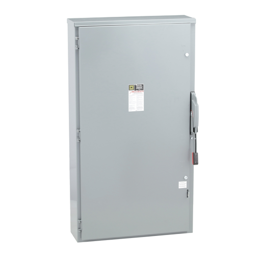 H365R - Safety switch, heavy duty, fusible, 400A, 3 wire, 3 pole, 250hp, 600VAC/DC, NEMA 3R