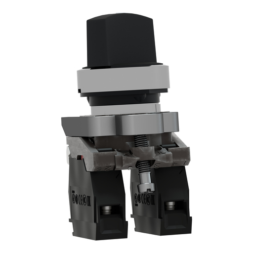 Mayer-DDS-Harmony, 22mm Push Button, 2 position selector switch, black, maintained, 1 NO and 1 NC, 600 V-2