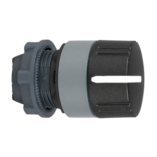 Mayer-DDS-Harmony XB5, Selector switch knurled knob head, plastic, black, 22mm, 2 positions, spring return, grey bezel-1