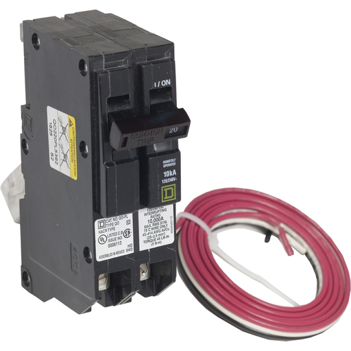 Mayer-DDS-Mini circuit breaker, QO, 20A, 2 pole, 120/240VAC, 10kA, plug in, Powerlink, 48in leads-1