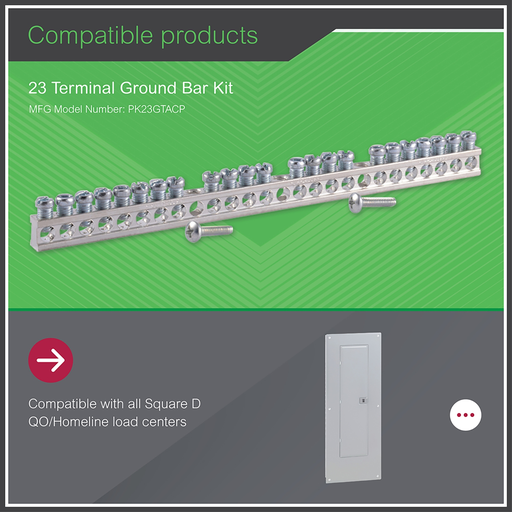 Mayer-DDS-Load center accessory, QO/Homeline, ground bar kit, 23 terminals-2