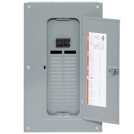 Mayer-DDS-Load center, QO, 1 phase, 32 spaces, 32 circuits, 100A convertible main breaker, PoN, NEMA1, combo cover, value pack-2