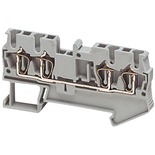 NSYTRR24 - Terminal block, Linergy TR, spring type, feed through, 4 points, 2.5mm², grey, set of 50