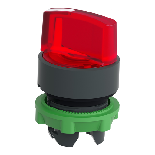 Mayer-DDS-Head for illuminated selector switch, Harmony XB5, dark grey plastic, red handle, 22mm, universal LED, 2 positions-2