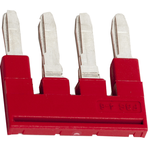 Mayer-DDS-Plug-in bridge, Linergy TR, 4 pole, for 4mm² terminal blocks, red, 4 way, 6.2mm pitch, set of 50-1