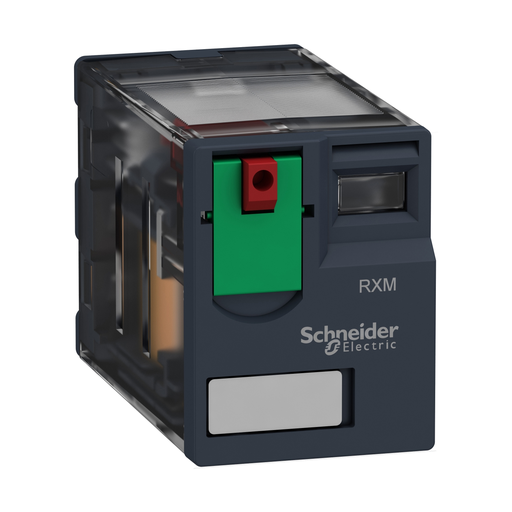 RXM4AB1F7 - miniature plug in relay, Harmony Electromechanical Relays, 6A, 4CO, lockable test but to n, 120V AC