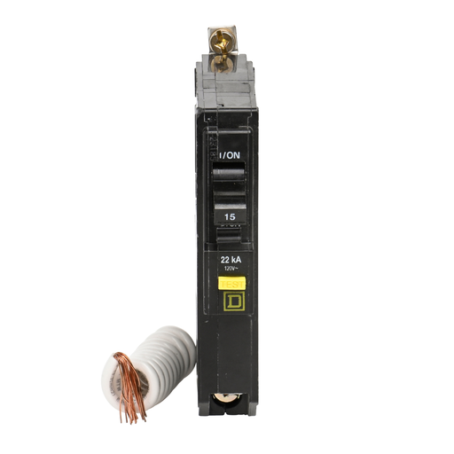 Mayer-DDS-Mini circuit breaker, QO, 15A, 1 pole, 120VAC, 22kA, bolt on, 6mA grd fault A, pigtail-2