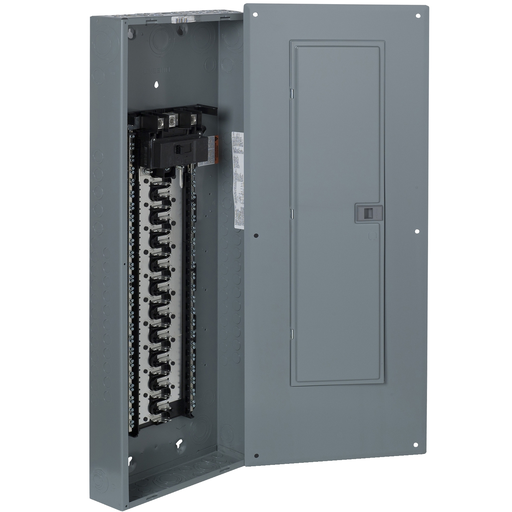 Mayer-DDS-Load center, Homeline, 1 phase, 42 spaces, 84 circuits, 225A convertible main breaker, PoN, NEMA1, combo cover-2