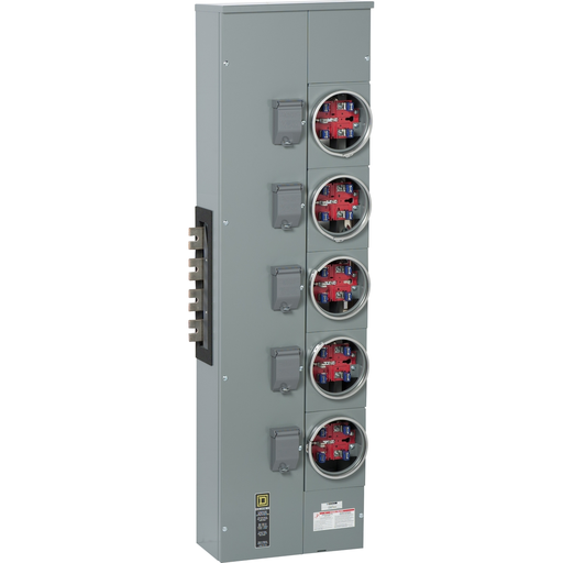 Mayer-DDS-Branch unit, EZ Meter-Pak, 225A, 5 x 5 jaw sockets, 208Y/120VAC, no bypass, ringed, 1200A Al/Cu busbar-2