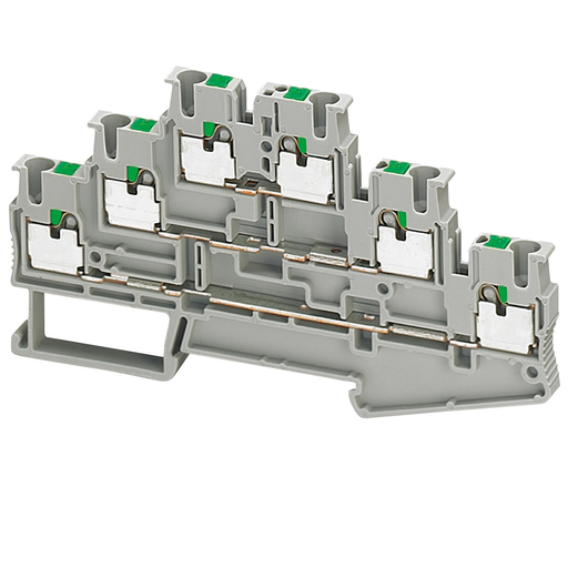 Mayer-DDS-Terminal block, Linergy TR, push-in type, feed through, 3 levels Connections, 6 points, 2.5mm², grey, set of 50-1