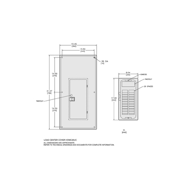 Mayer-DDS-Replacement cover, Homeline, for 20 space load center, combination flush and surface, gray-2