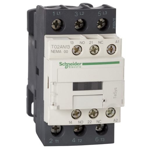 Mayer-DDS-NEMA Contactor, TeSys N, nonreversing, Size 00, 9A, 2HP at 460VAC, 3 pole, 3 phase, 24VAC 50/60Hz coil, open-1