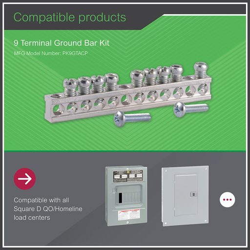 Mayer-DDS-Panelboard accessory, NQ, ground bar kit, 12 circuits, 225A max-2