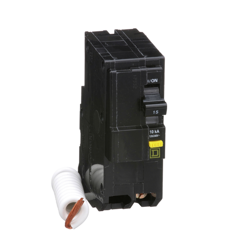 Mayer-DDS-Mini circuit breaker, QO, 15A, 2 pole, 120/240VAC, 10kA, plug in, 6mA grd fault A, pigtail [TAA]-2