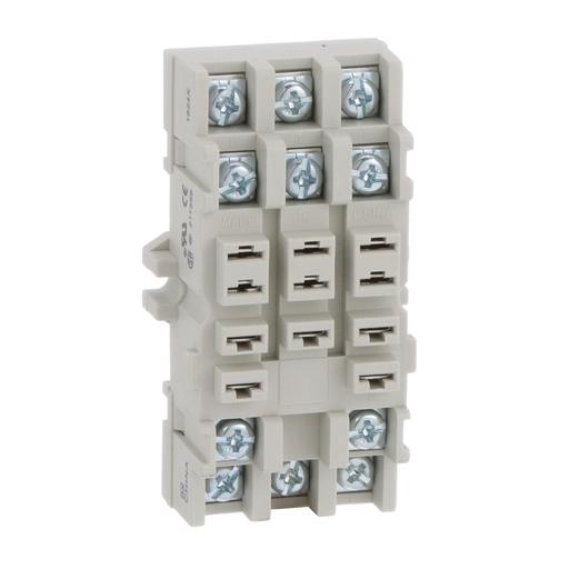 Product image for Square D 8501NR82B 300 VAC 15 Amp Din Rail/Direct Panel Mount Double Tier Relay Socket
