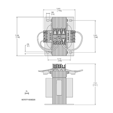 Mayer-DDS-Industrial control transformer, Type TF, 1 phase, 1000VA, 208/230/460V primary, 115V secondary, 50/60Hz-2